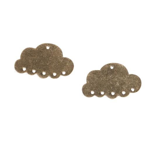 Brass Connector, Cloud, multihole & DIY, original color Approx 1.5mm 