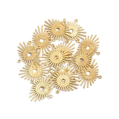 Brass Connector, Sun, DIY & brushed, original color Approx 1.2mm 