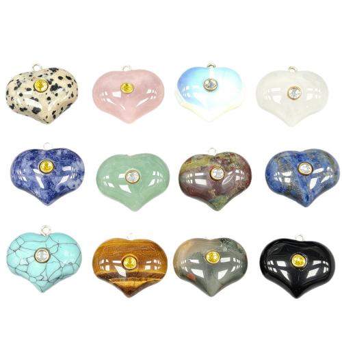 Gemstone Jewelry Pendants, Heart, DIY & with rhinestone 