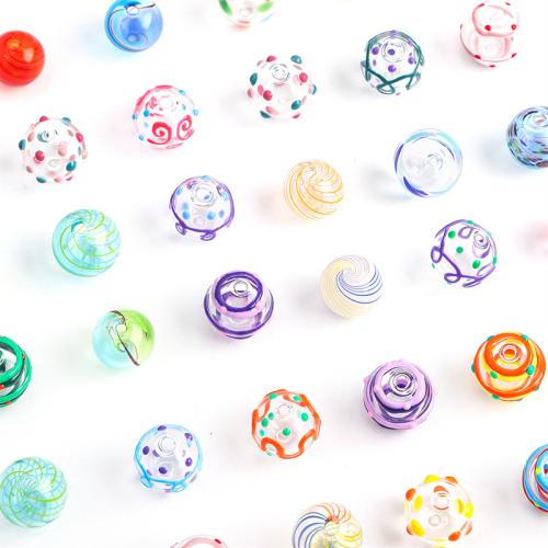 Handgefertigte Lampwork Perlen, rund, DIY & Emaille, keine, Bohrung:ca. 2mm, verkauft von PC