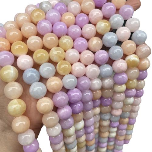 Gefärbte Jade Perlen, Blassbraune Jade, rund, DIY & verschiedene Größen vorhanden, gemischte Farben, Länge:38 cm, verkauft von Strang