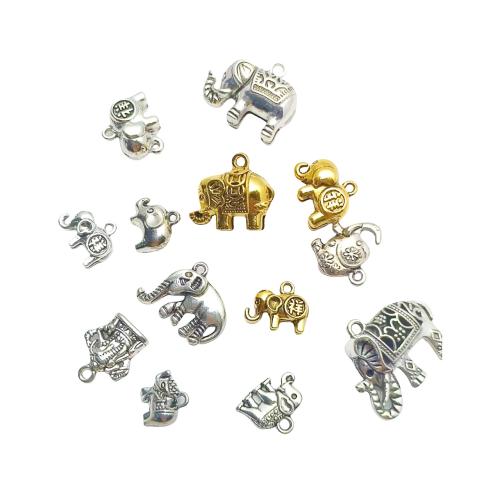 Zinc Alloy Animal Pendants, Elephant, plated, DIY 