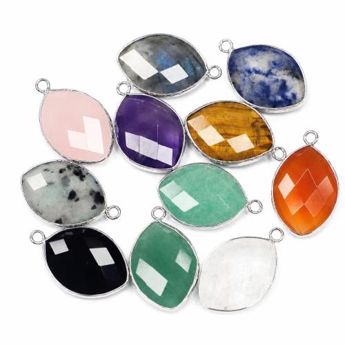 Gemstone Jewelry Pendants, Horse Eye, silver color plated, DIY & faceted 