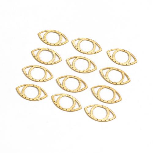 Brass Jewelry Pendants, Eye, polished, multihole & DIY & brushed & hollow, original color 