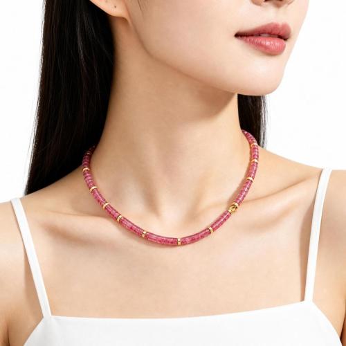 Gemstone Necklace, with Zinc Alloy, with 5cm extender chain, handmade, folk style & for woman Approx 40 cm 