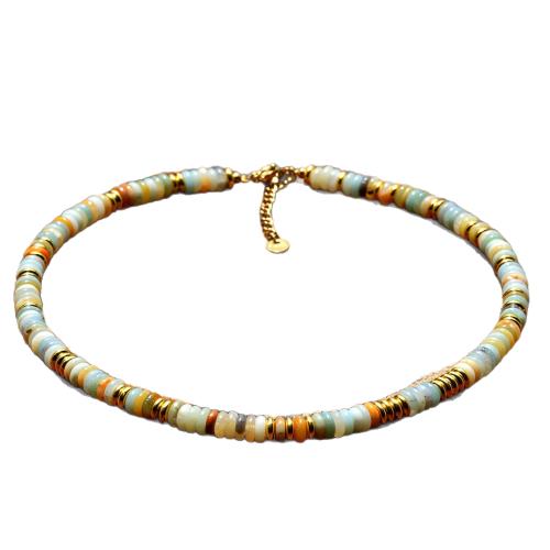 Gemstone Necklace, with 304 Stainless Steel, with 5cm extender chain, handmade & for woman Approx 39 cm 