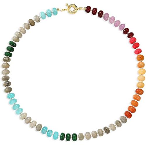 Gemstone Necklace, handmade, Bohemian style & for woman Approx 16.1 Inch 