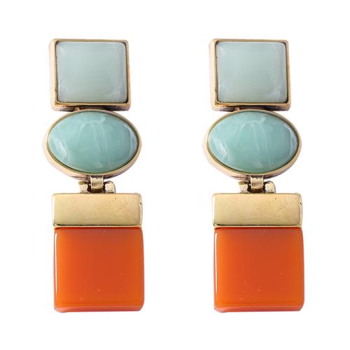 Resin Drop Earring, with Zinc Alloy, plated, vintage & for woman 