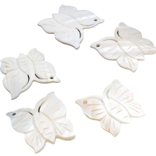 ホワイト シェル ペンダント, 白い貝, 蝶, 彫刻, DIY 売り手 パソコン
