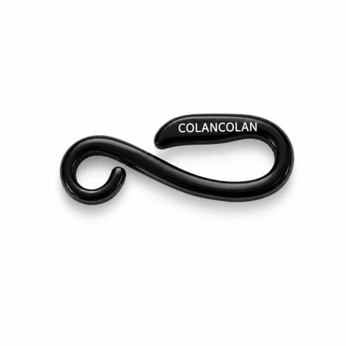Stainless Steel S Shape Clasp, plated, with logo & DIY, black 