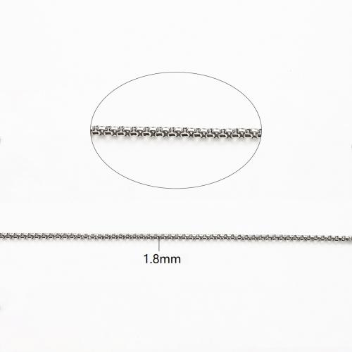 ステンレススチールボックスチェーン, 316ステンレススチール, DIY, オリジナルカラー, 1.8mm, 100M/ロト, 売り手 ロト