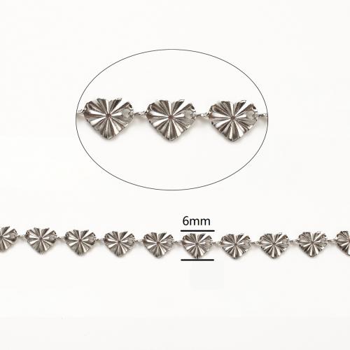 ステンレスチェーンジュエリー, 304ステンレススチール, DIY & ハート チェーン, オリジナルカラー, 6mm, 100M/ロト, 売り手 ロト