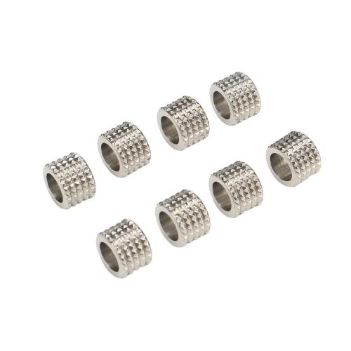 ステンレス鋼の大ホールビーズ, 201 ステンレス鋼, DIY, オリジナルカラー 穴:約 6.3mm, 売り手 パソコン