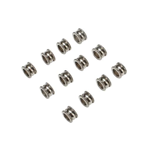 ステンレス鋼の大ホールビーズ, 201 ステンレス鋼, DIY, オリジナルカラー 穴:約 5.4mm, 売り手 パソコン