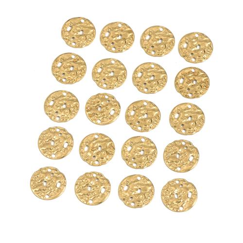 Colgantes de la joyería de cobre amarillo, metal, Redondo aplanado, pulido, con múltiples orificios & Bricolaje & superficie bache, color original, 19.1x0.6mm, Vendido por UD