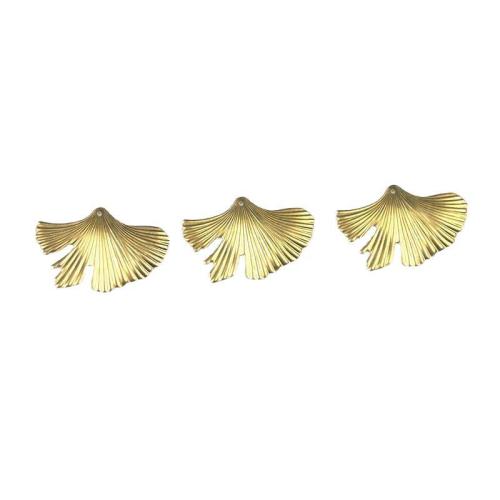 Colgantes de hoja de latón, metal, hoja del Ginkgo, Bricolaje, color original, 45.6x30.1mm, Vendido por UD