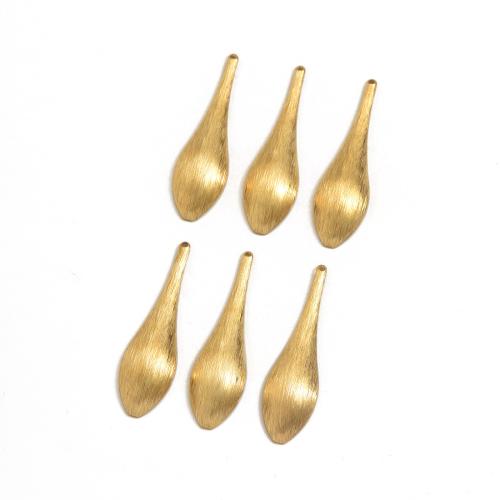 Colgantes de la joyería de cobre amarillo, metal, Cuchara, Bricolaje & cepillado, color original, 14.2x50.9mm, Vendido por UD