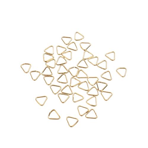 botón de acero inoxidable, acero inoxidable 304, Triángulo, chapado en color dorado, Bricolaje, 6x0.7mm, 5000PCs/Bolsa, Vendido por Bolsa