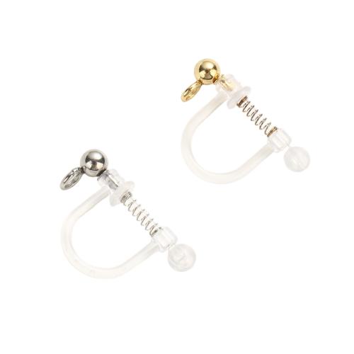 Clips de Acero Inoxidable para Pendientes , acero inoxidable 304, con resina, chapado, Bricolaje, más colores para la opción, 12x11mm, agujero:aproximado 2mm, Vendido por UD