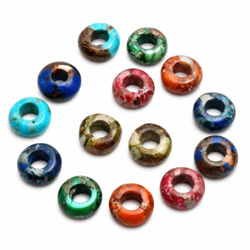 Abalorio De Jasper Impresión , Jaspe Impresión, Donut, pulido, Bricolaje, más colores para la opción, 14x6mm, Vendido por UD