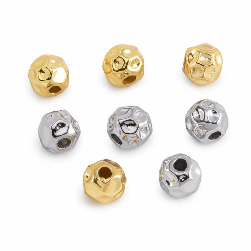 Cuentas con agujero grande latón, metal, Esférico, chapado, Bricolaje, más colores para la opción, 5.5x6mm, 5PCs/Bolsa, Vendido por Bolsa