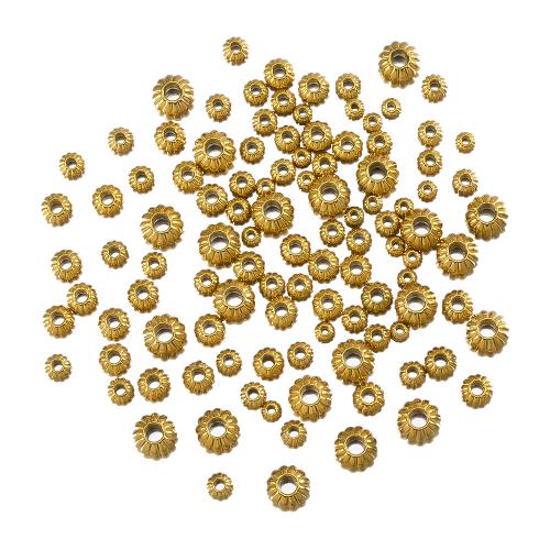 Cuentas con agujero grande de acero inoxidable, acero inoxidable 304, Flor, chapado, Bricolaje, más colores para la opción, 20PCs/Bolsa, Vendido por Bolsa