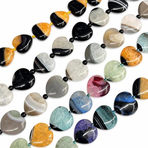 Abalorio de ágata crujida natural, Ágata, Corazón, Bricolaje & lisa & Craquelado, más colores para la opción, 20mm, aproximado 18PCs/Sarta, Vendido por Sarta