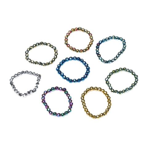 Hematita no magnética anillo, chapado, elástico & unisexo & facetas, más colores para la opción, 20x4mm, Vendido por UD