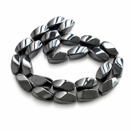 Magnetische Perlen, Hämatit, Twist, keine, Grade A, 12x6mm, Bohrung:ca. 0.6mm, Länge:16 ZollInch, 33PCs/Strang, verkauft von Strang