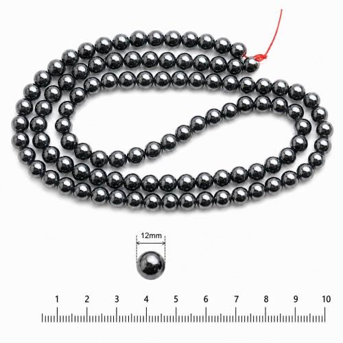 Magnetische Perlen, Magnetische Hämatit, rund, verschiedene Stile für Wahl, keine, 12mm, Länge:16 ZollInch, 33PCs/Strang, verkauft von Strang
