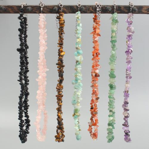 Collar de Piedras Preciosas, con acero inoxidable, Irregular, chapado, Joyería & diferentes materiales para la opción & para mujer, más colores para la opción, 9mm, longitud:aproximado 40 cm, Vendido por Sarta