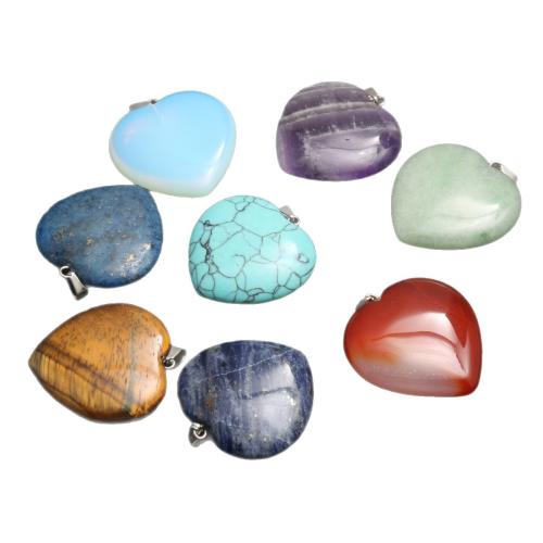 Colgantes semi piedras preciosas de la aleación de Zinc, con aleación de zinc, Corazón, Bricolaje & diferentes materiales para la opción, 30x9mm, Vendido por UD