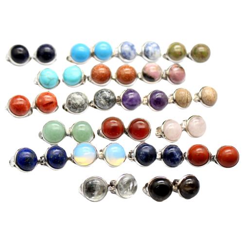 Piedras preciosas Pinza de pendiente, con acero inoxidable 304, Esférico, diferentes materiales para la opción & unisexo, 13x13mm, Vendido por Par