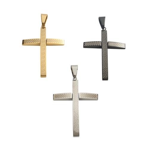 Colgantes de Cruces de acero inoxidable, acero inoxidable 304, chapado, Bricolaje, más colores para la opción, 62.9x42.1x4.6mm, agujero:aproximado 12.5x6.5mm, Vendido por UD