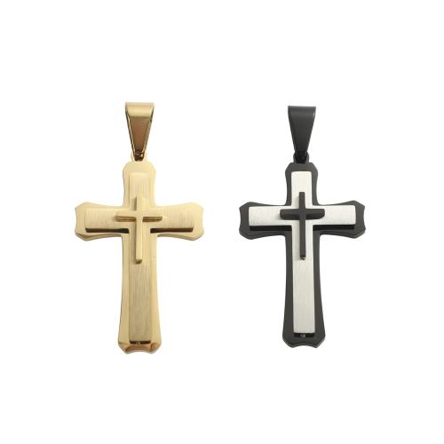 Colgantes de Cruces de acero inoxidable, acero inoxidable 304, chapado, Bricolaje, más colores para la opción, 48.4x29.7x6.1mm, agujero:aproximado 12.5x6.5mm, Vendido por UD