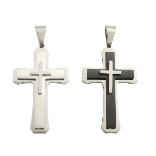 Colgantes de Cruces de acero inoxidable, acero inoxidable 304, chapado, Bricolaje, más colores para la opción, 56.9x34.2x6.1mm, agujero:aproximado 13x6mm, Vendido por UD