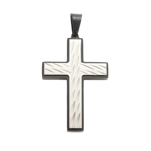 Colgantes de Cruces de acero inoxidable, acero inoxidable 304, chapado, Bricolaje, 42.9x27.9x4.4mm, agujero:aproximado 9x5mm, Vendido por UD