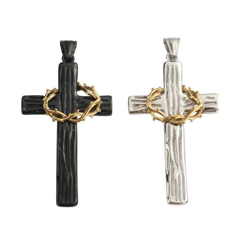 Colgantes de Cruces de acero inoxidable, acero inoxidable 304, chapado, Bricolaje, más colores para la opción, 63x36x5.5mm, agujero:aproximado 8x3.5mm, Vendido por UD