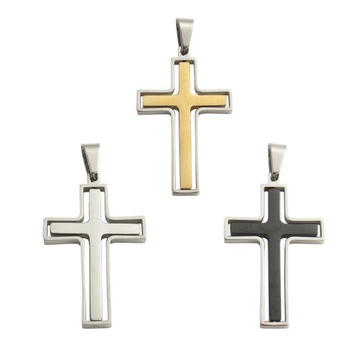 Colgantes de Cruces de acero inoxidable, acero inoxidable 304, chapado, Bricolaje, más colores para la opción, 41.4x25.9x2.9mm, agujero:aproximado 9x5mm, Vendido por UD