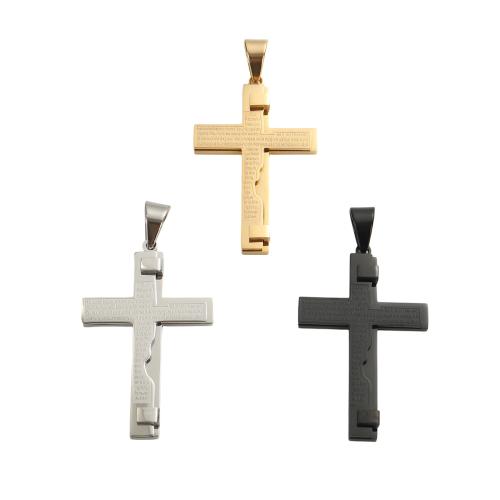 Colgantes de Cruces de acero inoxidable, acero inoxidable 304, chapado, Bricolaje & con el patrón de la letra, más colores para la opción, 55.8x34.8x3.4mm, agujero:aproximado 11x7.5mm, Vendido por UD