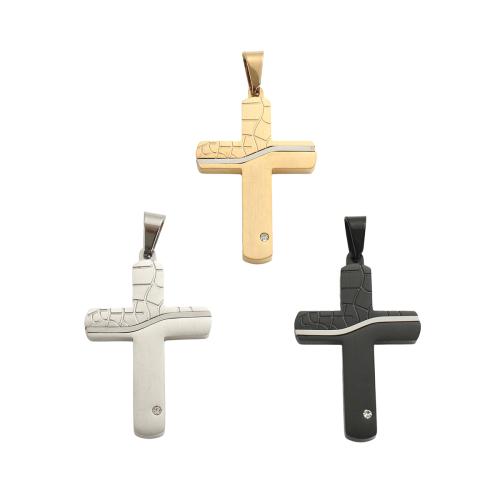 Colgantes de Cruces de acero inoxidable, acero inoxidable 304, chapado, Bricolaje, más colores para la opción, 43.3x27.8x3.4mm, agujero:aproximado 9x5mm, Vendido por UD