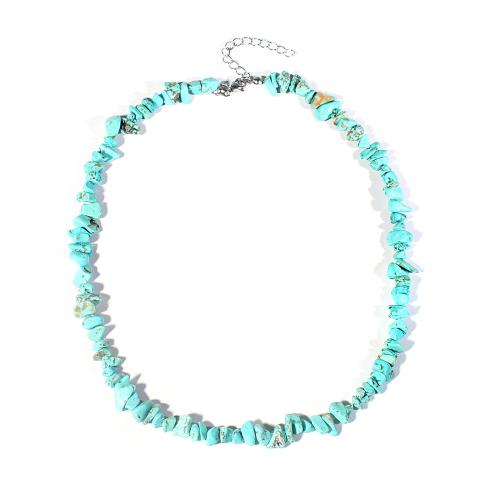 Collar de Piedras Preciosas, con acero inoxidable, Irregular, chapado, Joyería & diferentes materiales para la opción & para mujer, más colores para la opción, 9mm, longitud:aproximado 40 cm, Vendido por Sarta