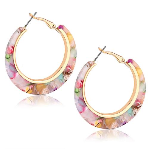 Hoja de acetato pendiente de aro, con acero inoxidable 304, hecho a mano, Joyería & para mujer, más colores para la opción, 45x46mm, Vendido por Par