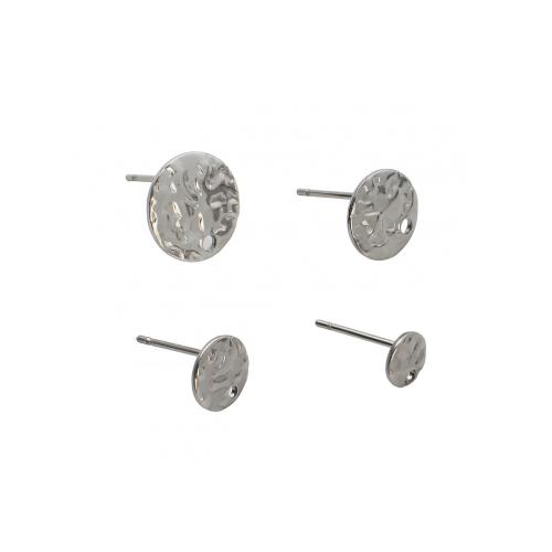 Edelstahl Ohrring Stecker, 304 Edelstahl, rund, DIY & verschiedene Größen vorhanden, originale Farbe, Bohrung:ca. 1mm, verkauft von PC