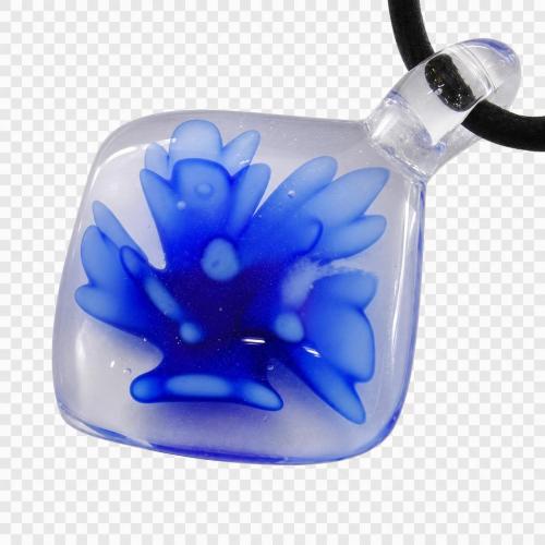内側の花ランプワーク ペンダント, ランプワーク, ひし形, ボロシリケイトガラス, 無色 穴:約 3.5mm, 売り手 パソコン