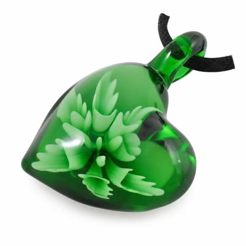 内側の花ランプワーク ペンダント, ランプワーク, ハート形, ボロシリケイトガラス, 無色 穴:約 5mm, 売り手 パソコン