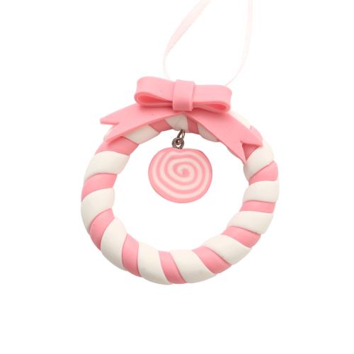 Polymer Ton Schmuck Anhänger, DIY, Rosa, 62.5mm, verkauft von PC