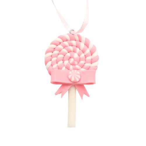 Polymer Ton Schmuck Anhänger, Lollipop, DIY, Rosa, 63.9x35.2mm, verkauft von PC