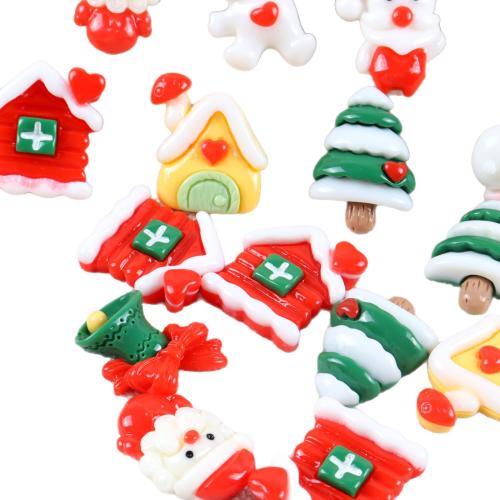 Harz Perlen Schmuck, Weihnachts-Design & gemischtes Muster & DIY & Emaille, 23.6x20mm, verkauft von PC