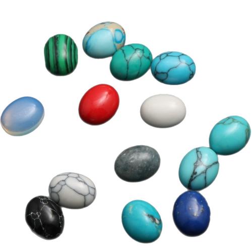 Edelstein flache Hinterseite Cabochon, oval, DIY & verschiedenen Materialien für die Wahl & verschiedene Größen vorhanden, verkauft von PC